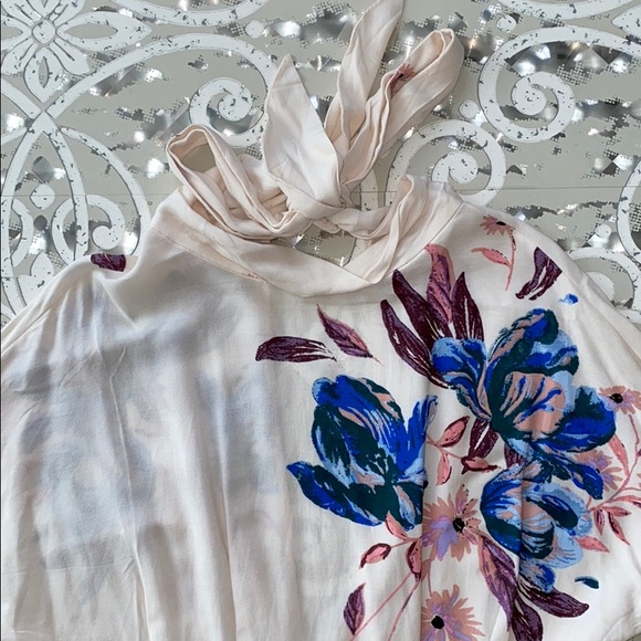 Free People Cream Gemma Neck Tie Mini Dress S - Picture 5 of 7